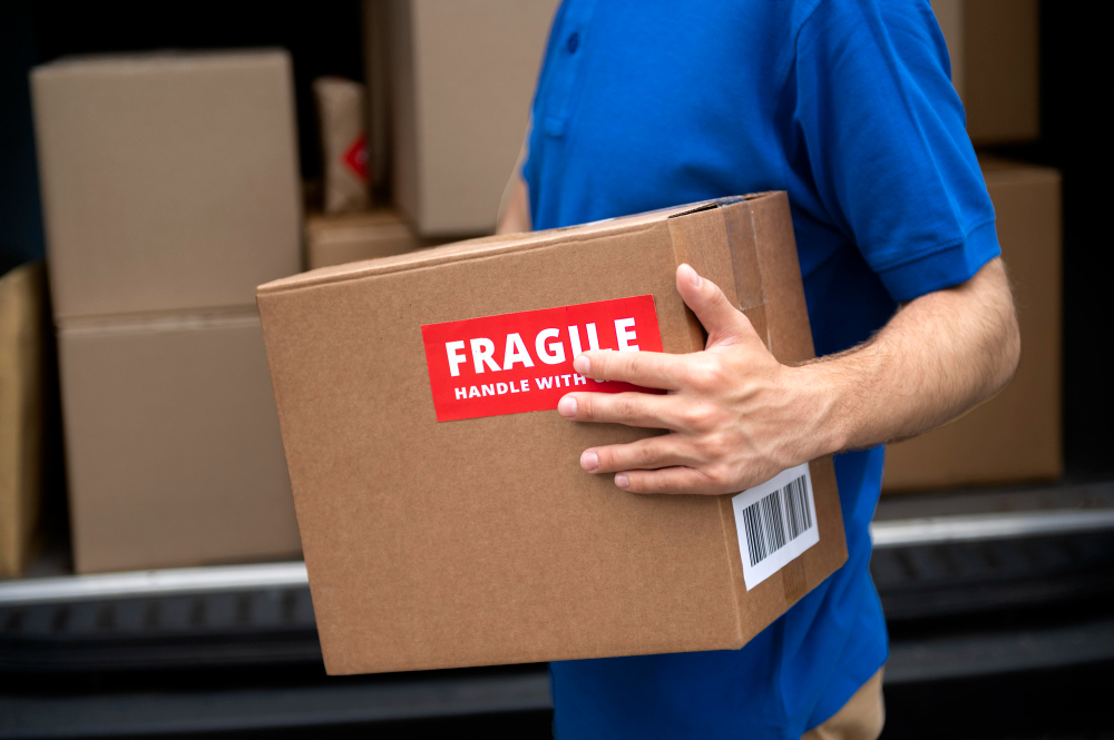 A sealed, tamper-evident shipment being prepared